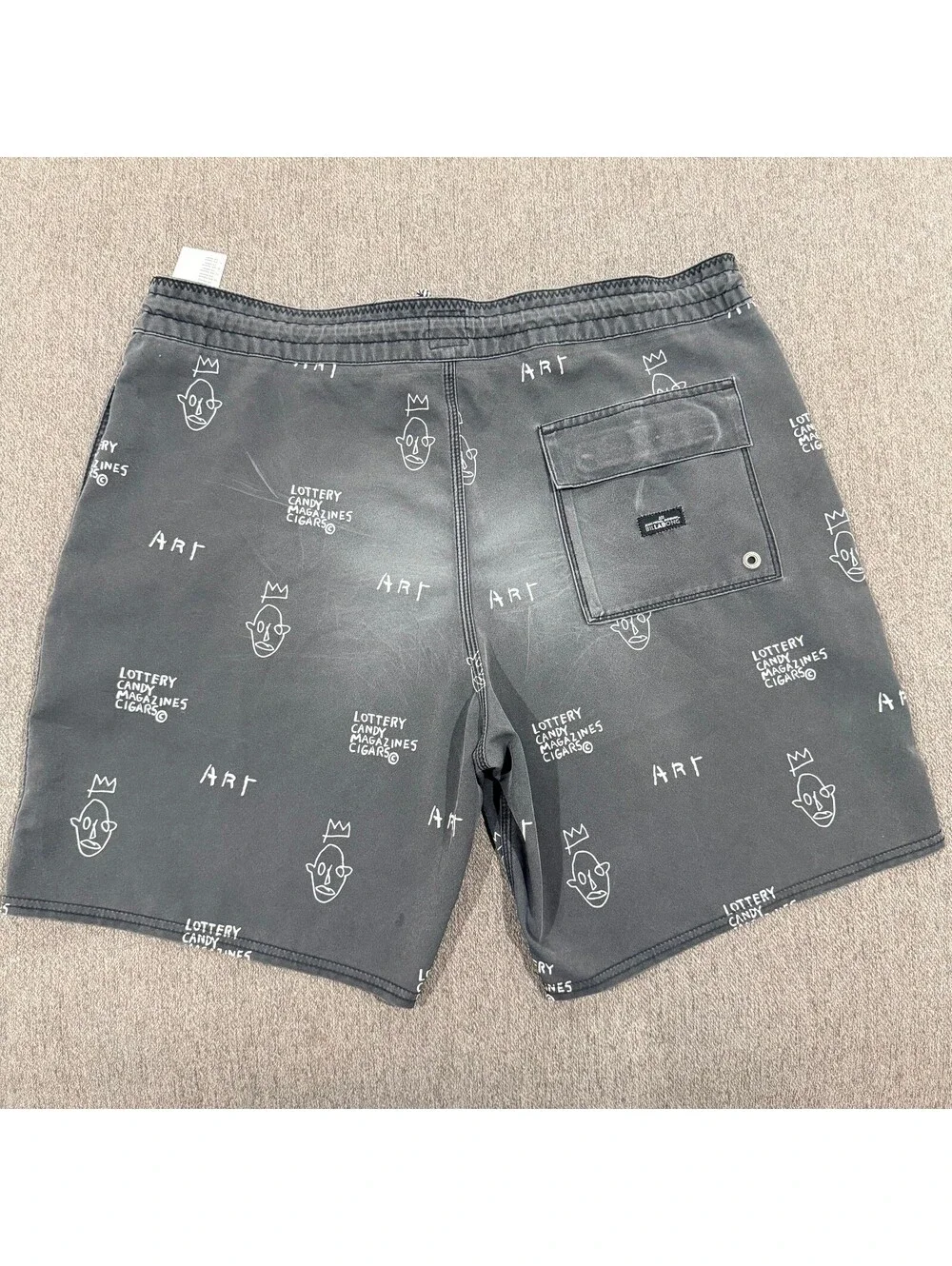 Billabong x Basquiat Board Shorts Mens 36 Gray Art Swim Trunks